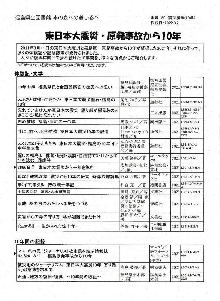 東日本大震災・原発事故から10年